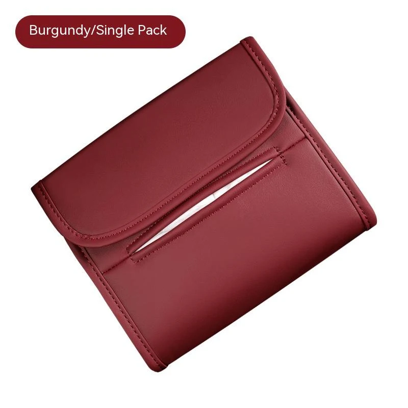 Sun Visor Armrest Box Hanging on Car Chair Back, Leather Tissue Holder, Convenient Car Seat Organizer and Storage. — photo 5