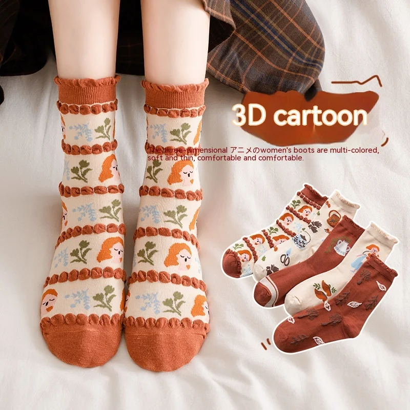 All-matching Caramel Cartoon Women's Cotton Tube Socks — photo 12