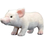 Porquinho de pelúcia branco e fofo. Um brinquedo de pelúcia macio, perfeito para crianças e amantes de porcos. Um amigo adorável e fofinho. — foto 7