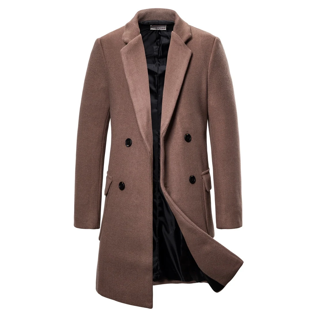 Title 15, Mens double-breasted casual wool coat, a woole...