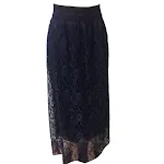 Elegancka Spódnica z Koronki z Wysokim Stanem, Wyszczuplająca, Slim Fit, Styl Europejski i Amerykański, Rozkloszowany Dół. — zdjęcie 9