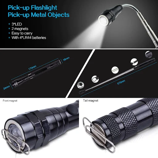 Title 9, Telescopic Rotating Aluminum Alloy LED Flashlig...