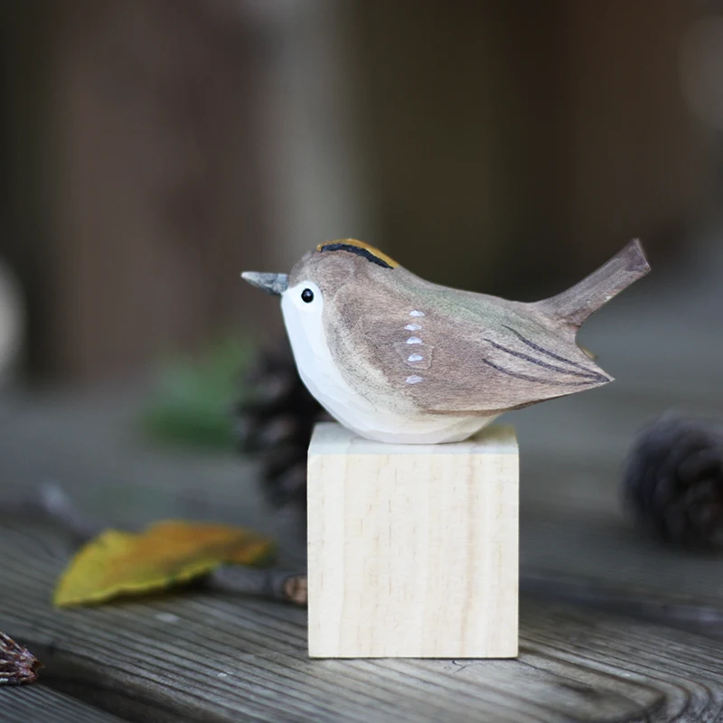 Chuo Wood Carving Bird Handmade Solid Wood Desktop Ornaments, unique home decor and perfect gifts, adding a touch of nat — photo 3