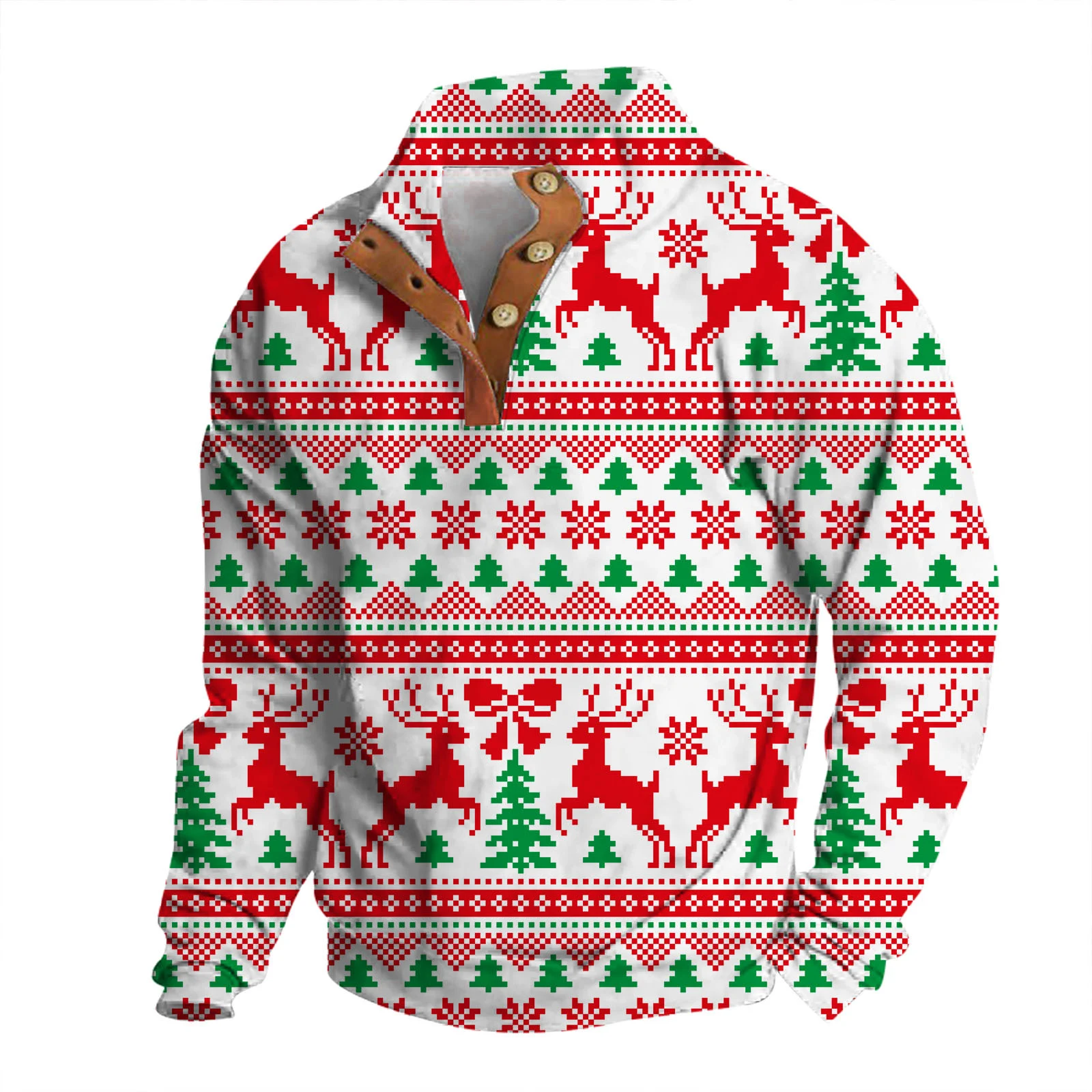 Suéter 3D com impressão digital para homens, gola alta. Roupas masculinas elegantes e confortáveis. Design único e alta qualidade. — foto 3