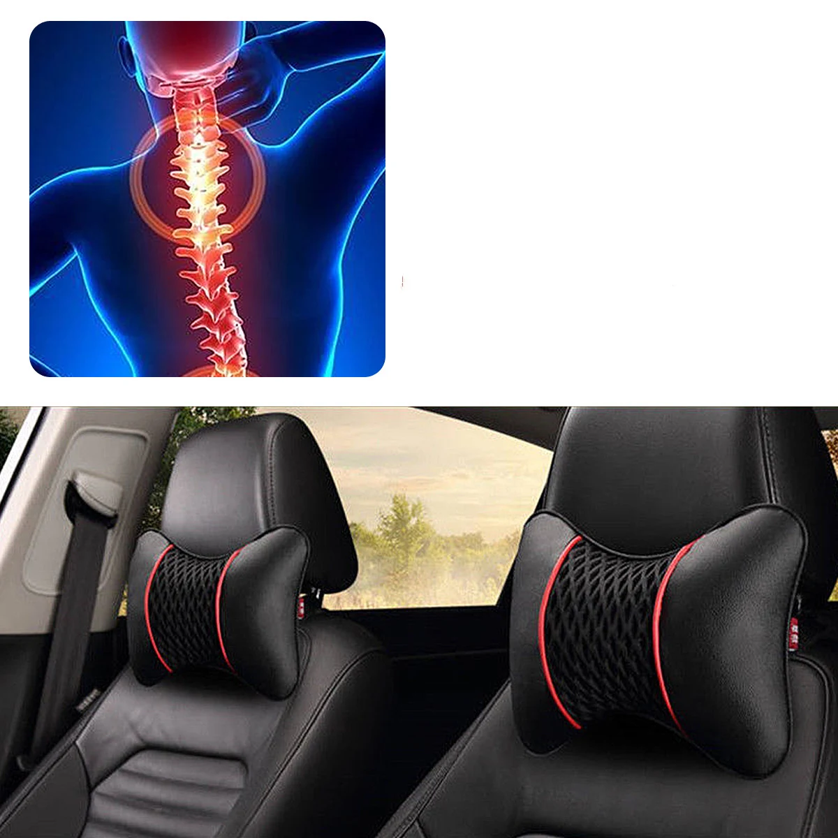 Novo apoio de cabeça para carro. Alívio da tensão no pescoço, conforto superior ao dirigir. Suporte ergonômico para cabeça e pescoço. — foto 1