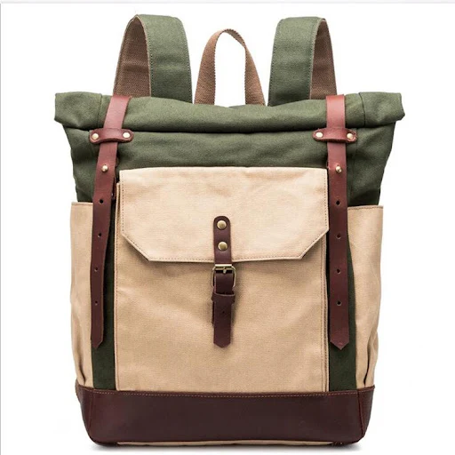 Title 1, Mochila retro de lona para homens e mulheres De...