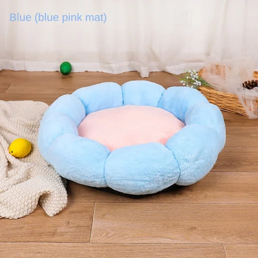 Soft and Warm Pet Bed for Dogs and Cats with Flower Shape Design Warm and Cozy Winter Dog Mat with Soft Plush Material — photo 6