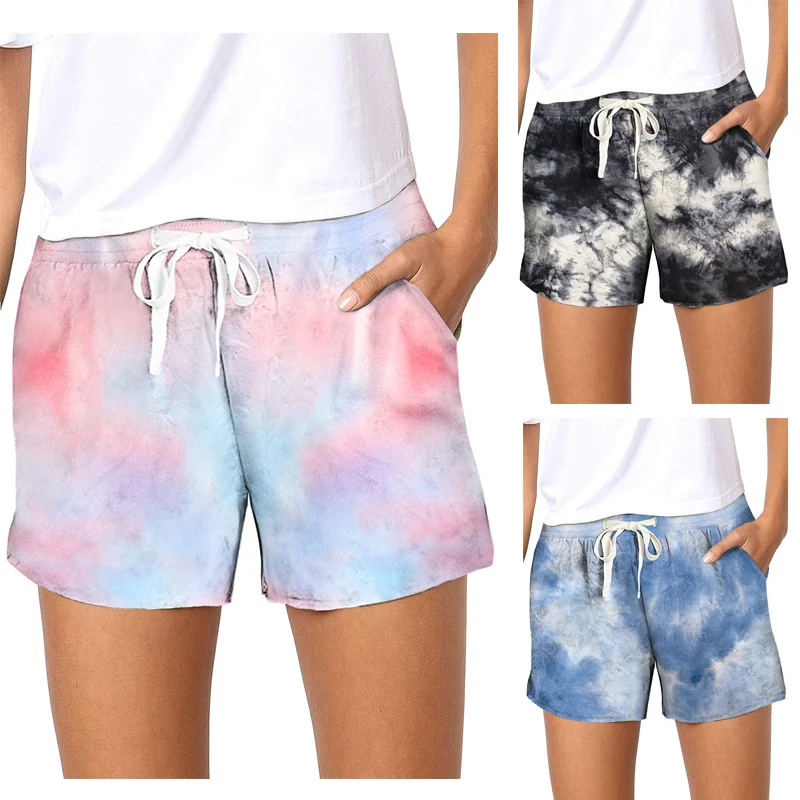 Summer Slim Tie Dye Patterned Gradient Casual Beachwear Shorts. Lightweight and comfortable shorts perfect for a stylish — photo 2