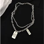 Colar Feminino Dupla Camada de Aço Titânio Um acessório de moda elegante e durável Perfeito para realçar seu visual — foto 6