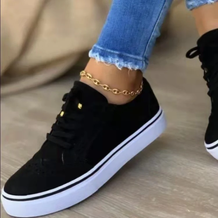 Large Size Women's Single Shoes Comfortable Casual Women's Shoes Round Toe Lace-up Shoes Perfect for Everyday Wear and A — photo 4