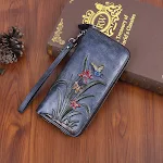 Retro lange clutch met meerdere kaartsleuven. Bewaar uw kaarten, contant geld en meer met stijl en veiligheid. — foto 8