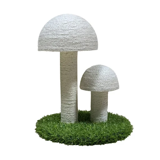 Title 7, Natural linen mushroom scratching post, durable...