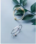 Anel Empilhável de Contas Elegante para Dedo, Crie Combinações Personalizadas com Design Minimalista e Moderno, Ideal para Todas as Ocasiões — foto 6