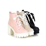Salto Alto Feminino com Cadarço, Novo Sexy Sola Grossa Punk Sapatos de Neve de Inverno. Botas estilosas para um visual ousado e aquecido. — foto 3