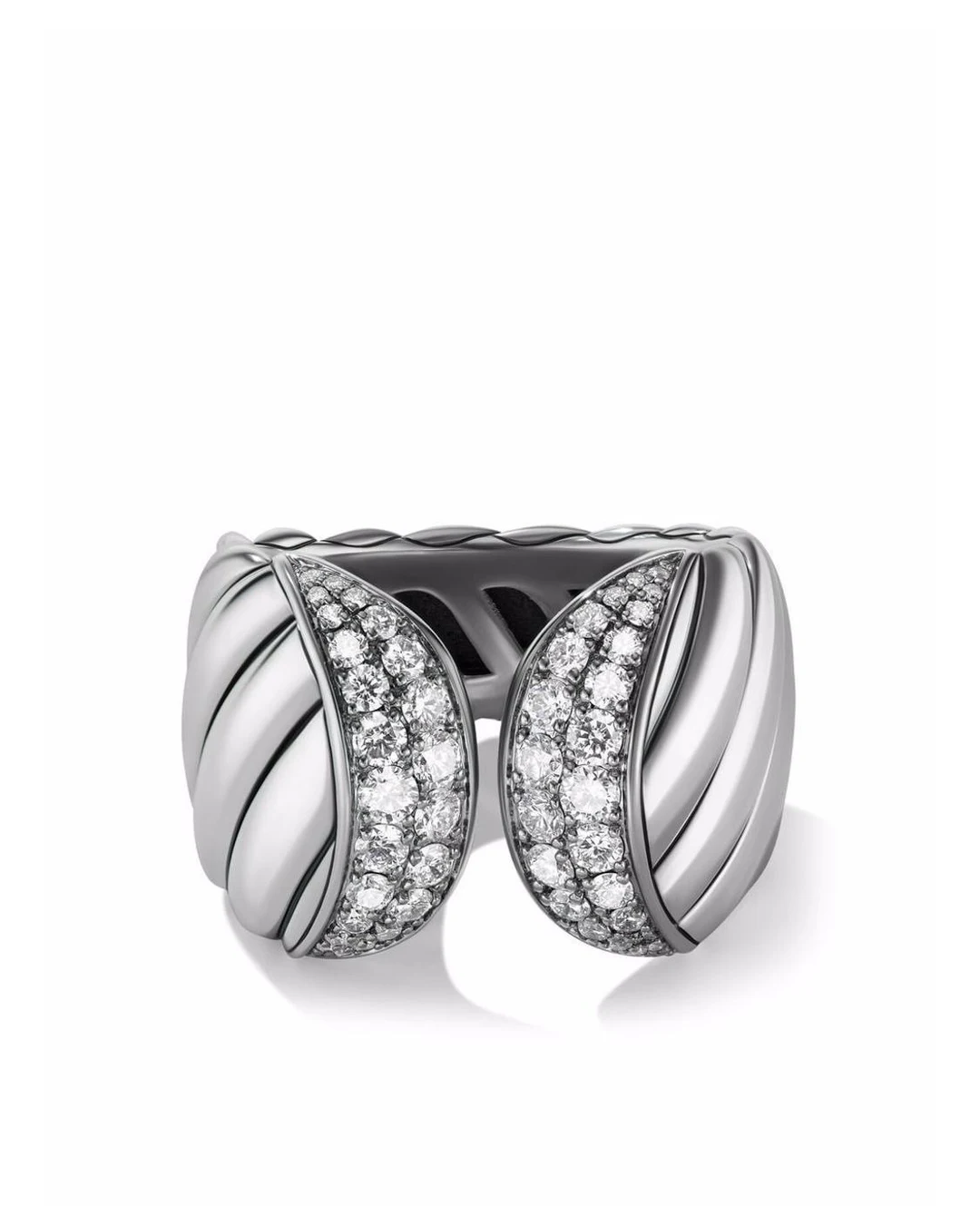 Title 4, Anillo de plata de ley 925 con diseño de doble ...