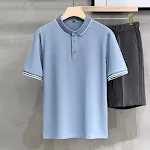 Camiseta masculina casual slim fit de manga curta, perfeita para um visual moderno e descontraído. Ideal para o dia a dia com conforto. — foto 10