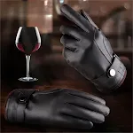 Washable Leather Gloves For Men With Velvet Touch Screen, providing warmth and style, perfect for smartphone use in wint — photo 2