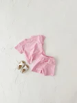 Dvodelni set za bebe sa štampom srca, kratkih rukava, korejski stil za dečake i devojčice. Udobna i moderna odeća za bebe. — foto 8