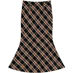 Saia xadrez midi com cauda de peixe em comprimento médio, estilosa e moderna. Perfeita para criar looks elegantes e sofisticados em diversas ocasiões. — foto 9