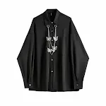 Retro Slant Placket Long Sleeve Shirt Men's Design Stylish and Comfortable Perfect for Everyday Wear or Special Occasion — photo 3
