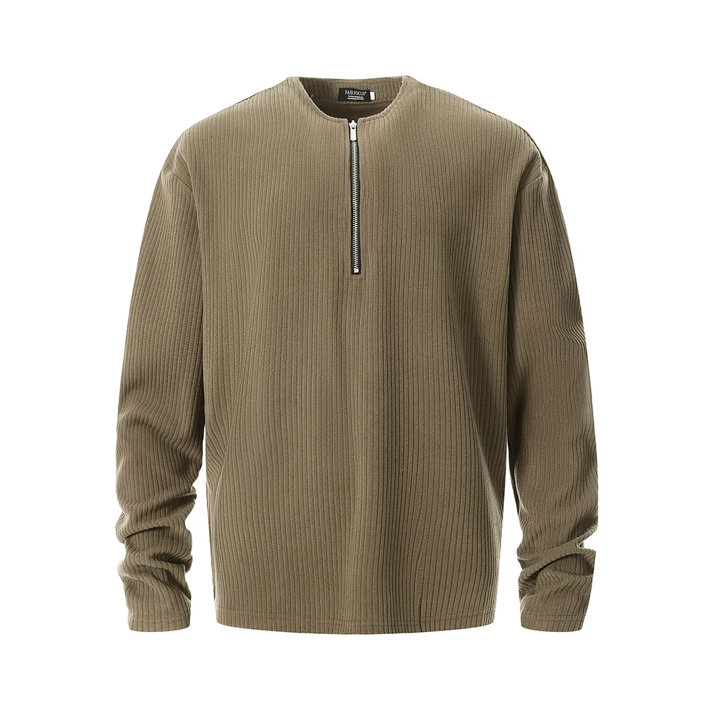 Title 3, Mens half zipped round neck long-sleeved knitt...