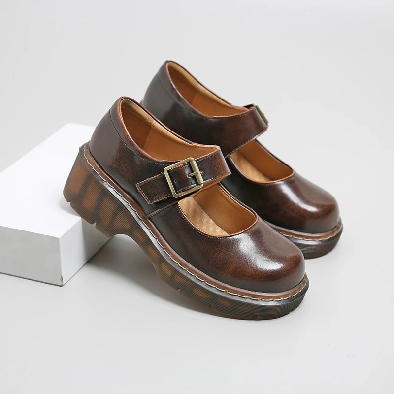Title 3, Cute Big Head JK Style Small Leather Shoes offe...