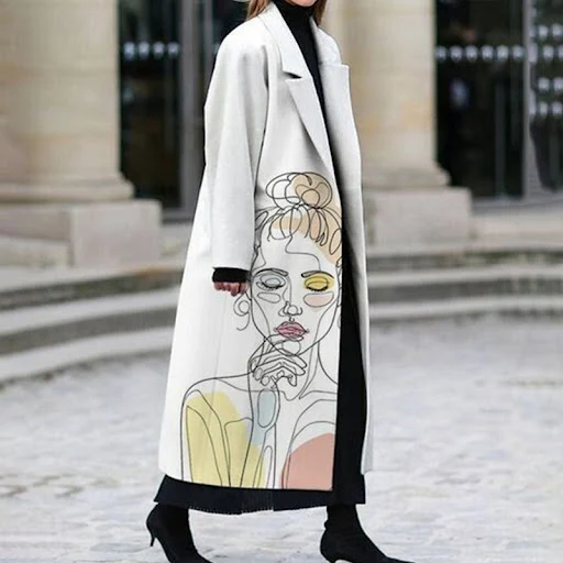 Title 7, Cappotto di lana Fashion Casual Burst Of Woolle...