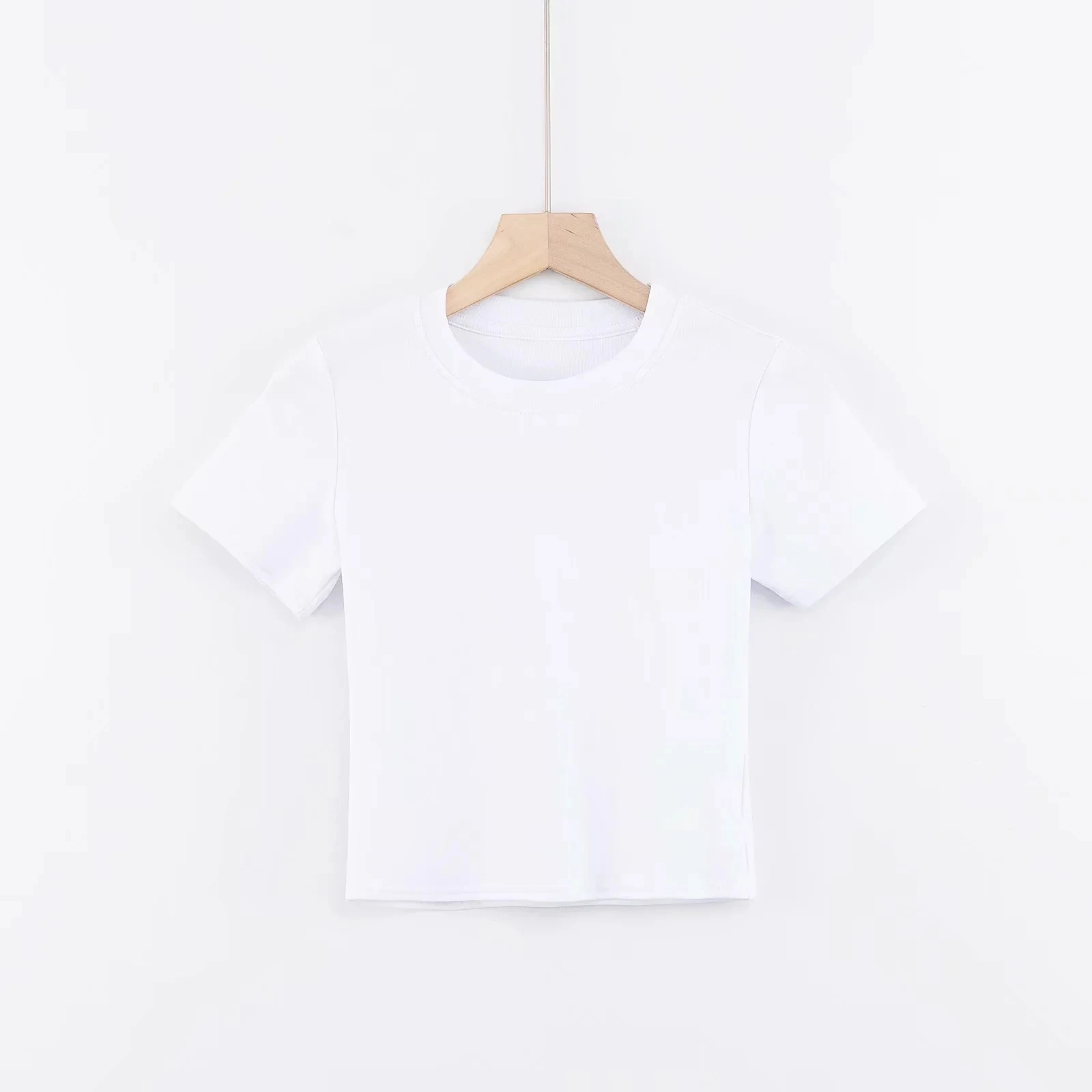 Star Same Round Neck Slim-fit Cropped T-shirt Basic All-match Crop Top — photo 3