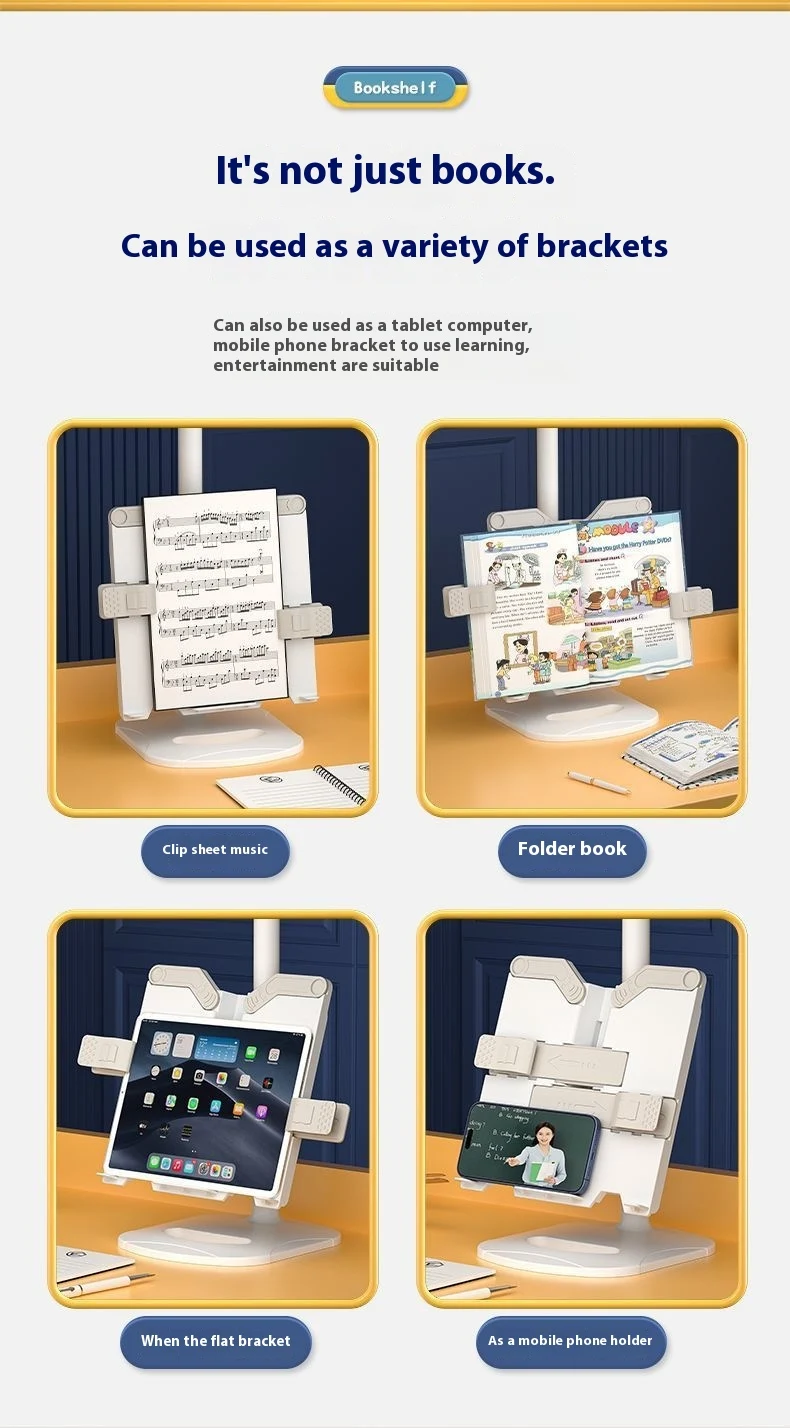 Title 7, Multifunctional Reading Bookshelf Adjustable Le...