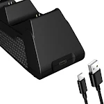 Wireless Dual Handle Charging Base Conveniently charge two devices simultaneously. Ergonomic design provides comfortable — photo 2