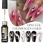 Esmalte em gel com efeito cabo metálico pintado, adesivo para nail art Hoy Side Silver, fototerapia e brilho metálico. — foto 20