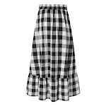 Vestido casual xadrez feminino europeu e americano, com costura e estampa moderna, perfeito para uso diário e looks descontraídos. — foto 3