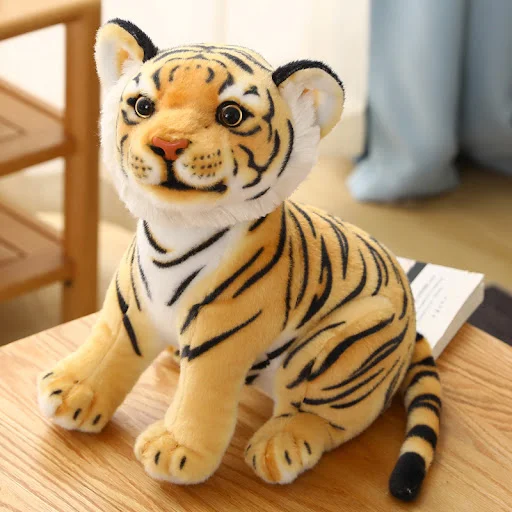 Title 3, Pelúcia de tigre pequeno simulado em postura se...