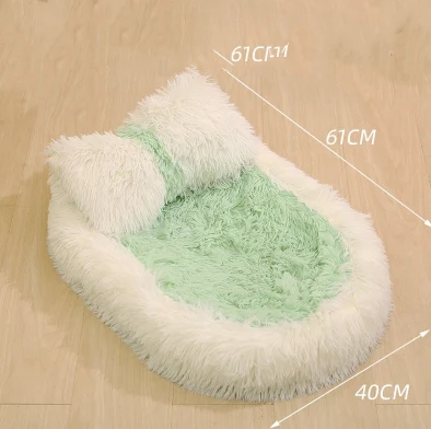 Title 2, Long Wool Oval Plus Quilt Warm Cat Dog Nest Win...