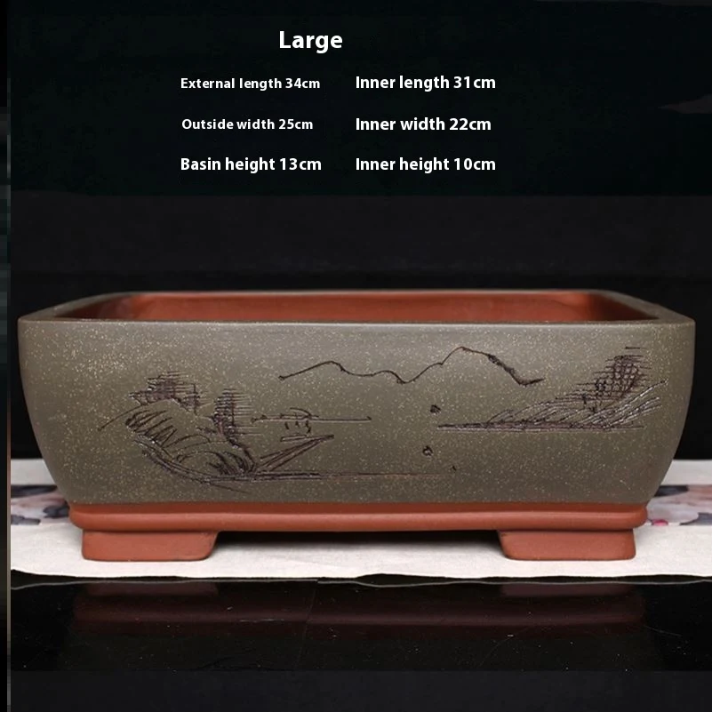 Maceta rectangular de arena púrpura Embellece tu jardín con esta maceta elegante y duradera. Ideal para flores, plantas y decoración. — foto 3