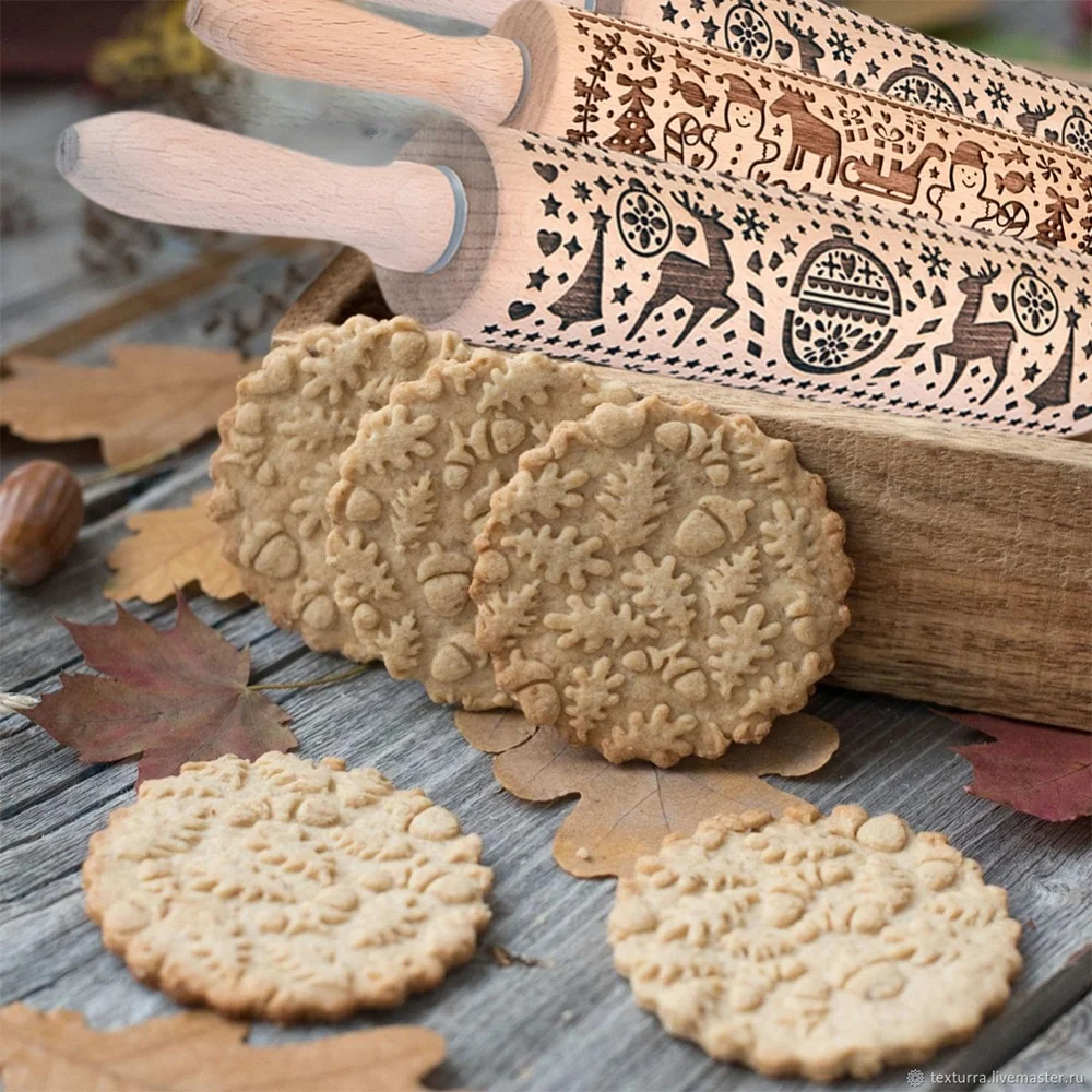 Title 5, Christmas Snowflake Rolling Pin for Festive Bak...