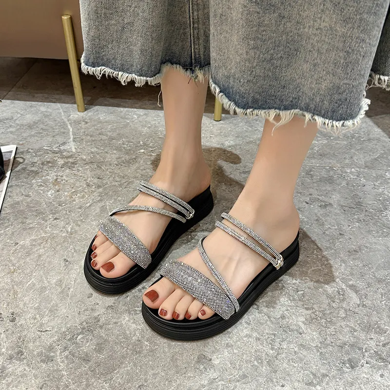 Women's Summer Fairy Style Rhinestone Two-way Sandals offer comfort and elegance. Perfect for a magical summer look and — photo 18