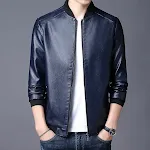 Giacca in pelle casual con collo alto da uomo, comfort e stile senza tempo, perfetta per un look quotidiano sofisticato e versatile — foto 1