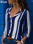 Top da donna multicolore a maniche lunghe a righe a contrasto di colore — foto 13