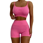 Conjunto esportivo de yoga de cor sólida para mulheres, com top sem mangas e shorts, ideal para fitness, treino e atividades esportivas. — foto 4