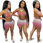 Fashion Sexy Summer Gradient Bikini Halterneck Swimsuit. Look stunning on the beach with this vibrant and stylish swimsu — photo 1