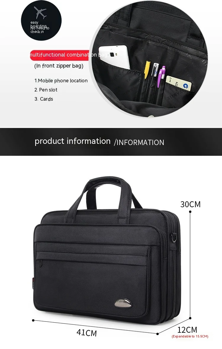 Title 1, Mens Waterproof Oxford Large Capacity Briefcas...