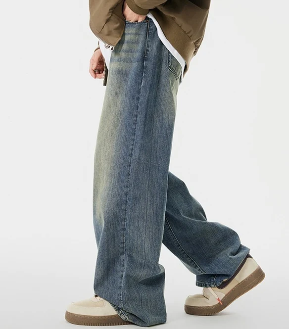 Vaqueros rectos holgados desgastados para hombre. Jeans desteñidos y versátiles, perfectos para cualquier ocasión. Comodidad y estilo casual. — foto 5