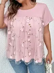 Women's Lace Lace Stitching Coat T-shirt — photo 9