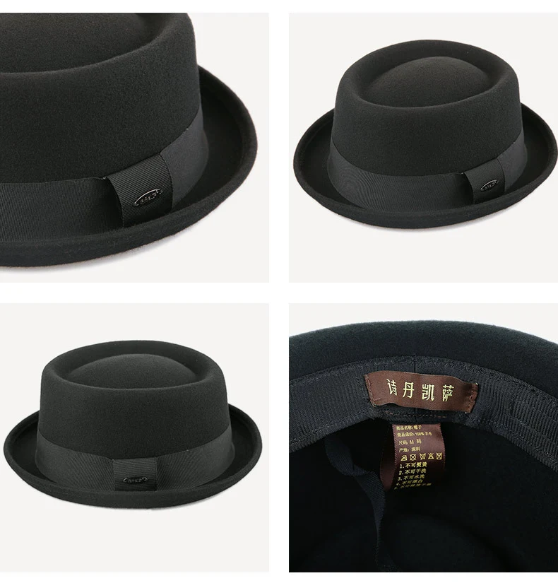 Modieuze en eenvoudige wollen hoed voor heren. Blijf warm en stijlvol deze winter. Perfect voor een casual en elegante uitstraling. — foto 3