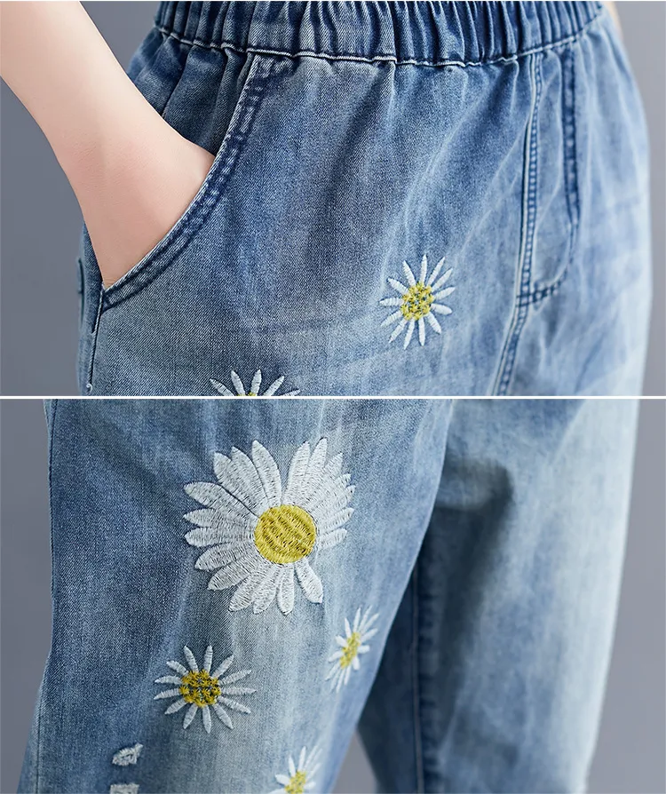 Title 7, Calças Harlan jeans bordadas de verão, novas e ...