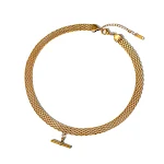 Colar Punk Hip Hop em aço inoxidável banhado a ouro 18K, perfeito para um visual ousado e autêntico. Para homens e mulheres que adoram estilo. — foto 2