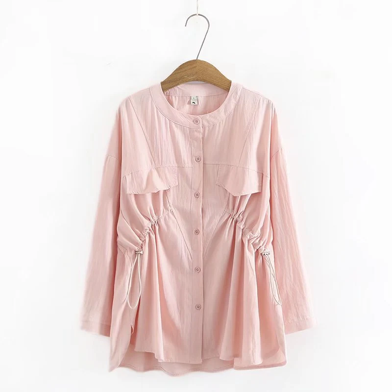 Title 6, Simple Cotton Waist Round Neck Shirt, a comfort...