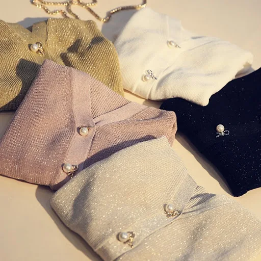 Title 6, Maglione di cardigan in seta in seta ghiacciata