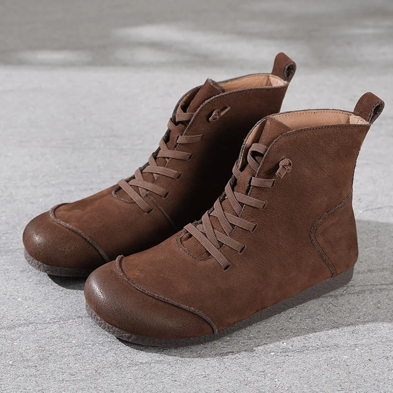 Title 4, New Retro Leather High-top Womens Boots with R...